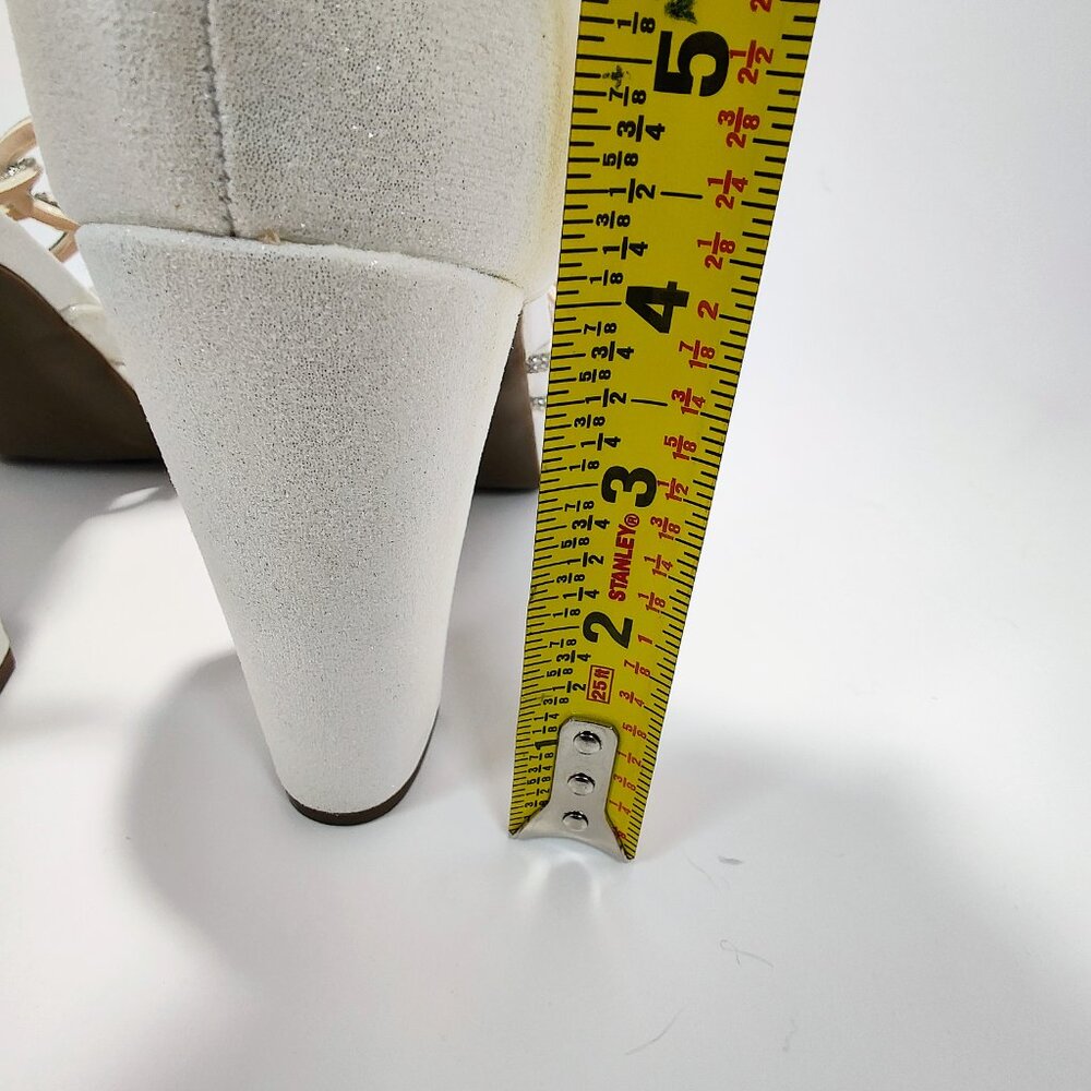 Sugar Women's Size 10M Petal‎ White Shimmer Block Heels NWOT - Picture 8 of 13